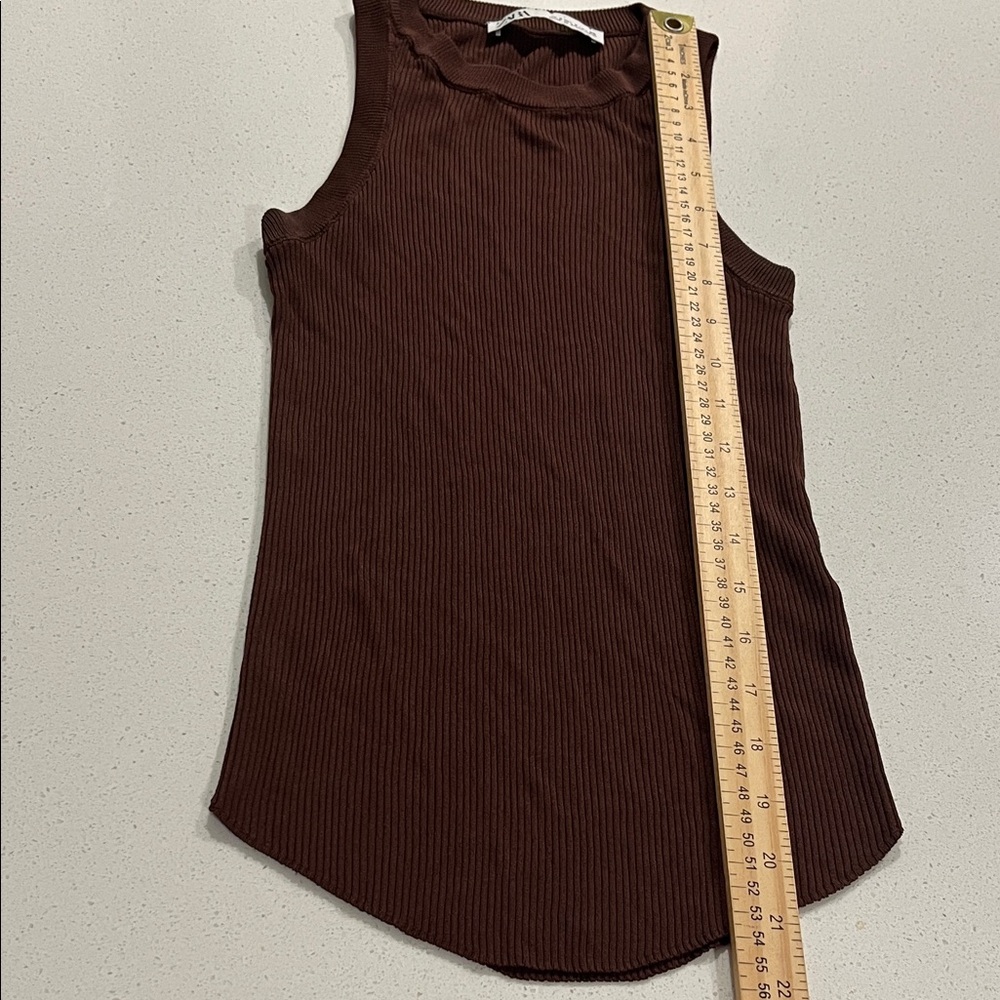 Zara Chocolate Ribbed Tank Top - Picture 11 of 11